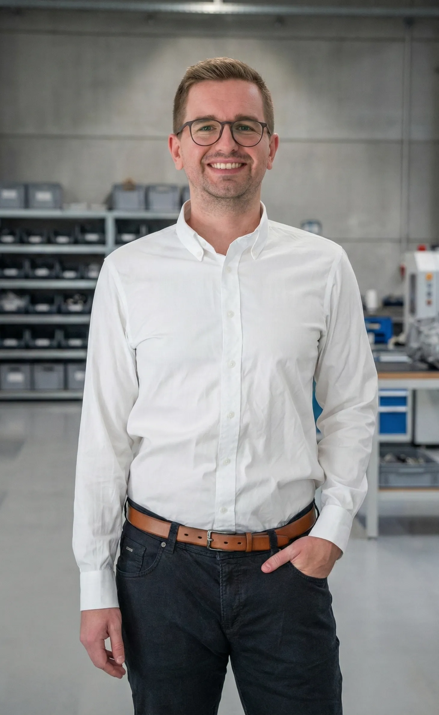 Bild von Thomas Prokopowicz in einer Fabrikhalle