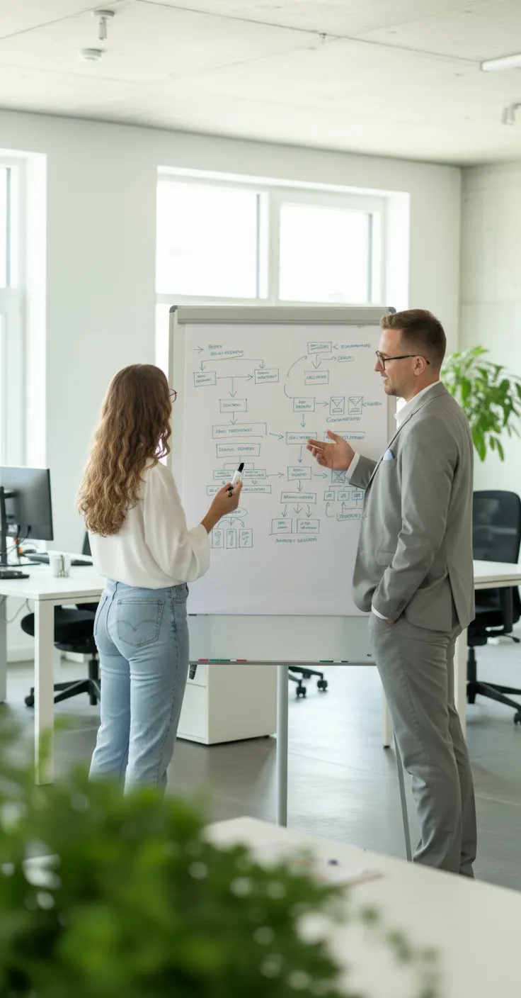 TPSafety_Whiteboard Bild von beiden Geschäftsführern am Whiteboard